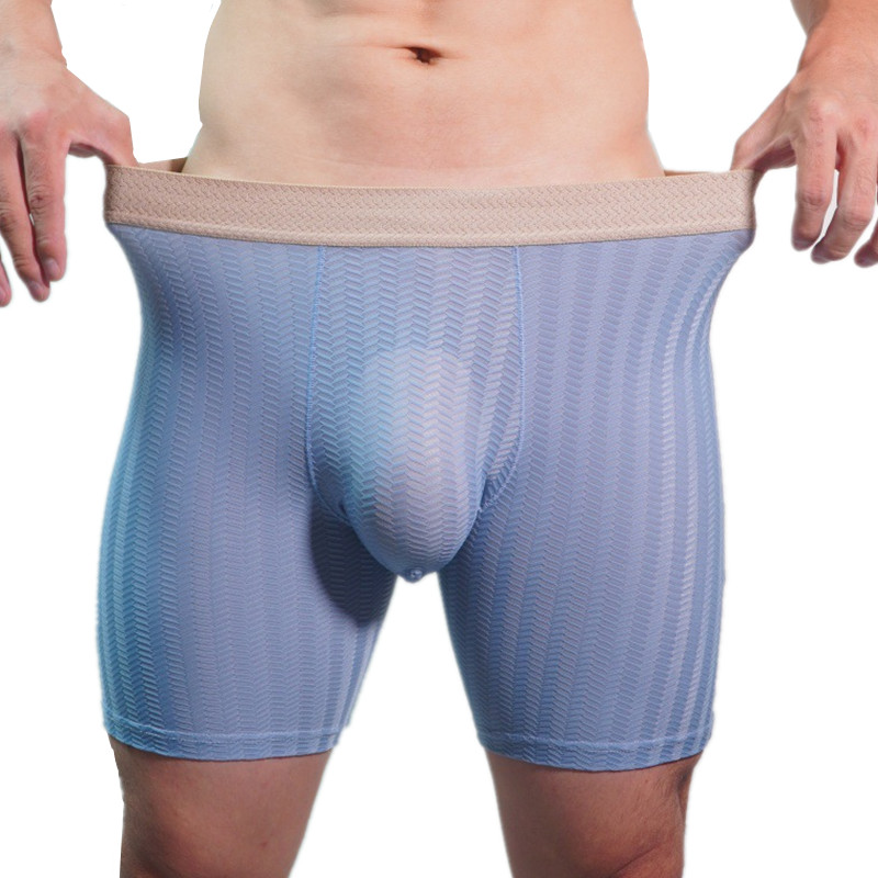 Mens Boxer Shorts Homme Nylon  - Long Leg Trunk Men บทวิจารณ์และราคา