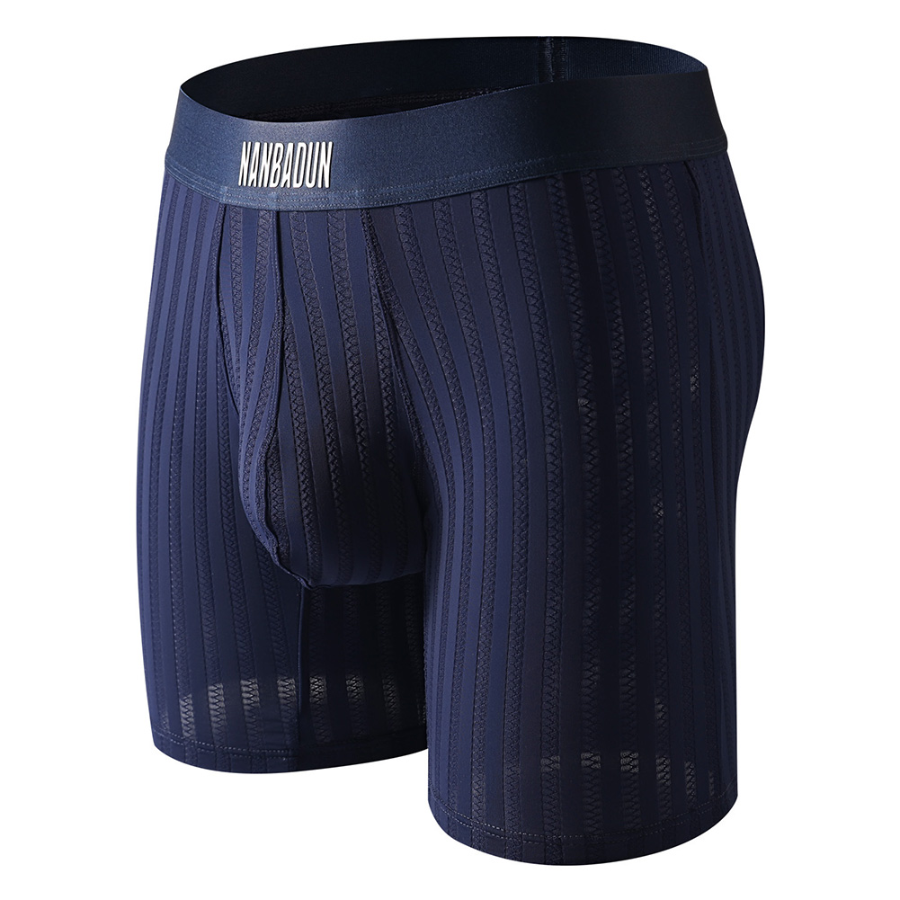 Men Ice Silk Long Leg Shorts B - Long Leg Trunk Men บทวิจารณ์และราคา