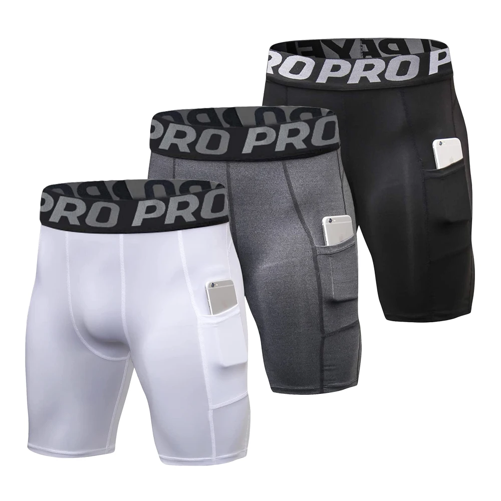 Mens Gym Shorts with Pockets W - Compression Shorts Athletes บทวิจารณ์และราคา