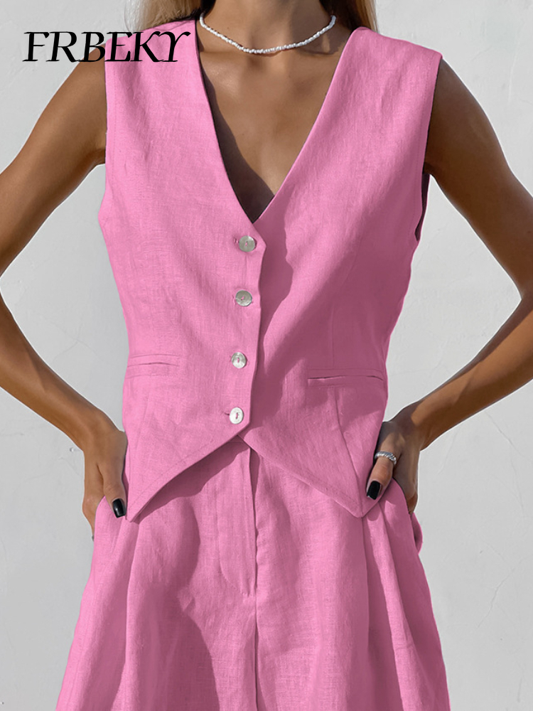 New Cotton Linen Vest Short Se - Sleeveless Undershirt บทวิจารณ์และราคา