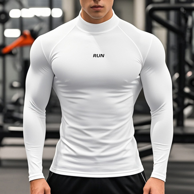 Men's Running Turtleneck Quick - T Shirt Tight Fit บทวิจารณ์และราคา