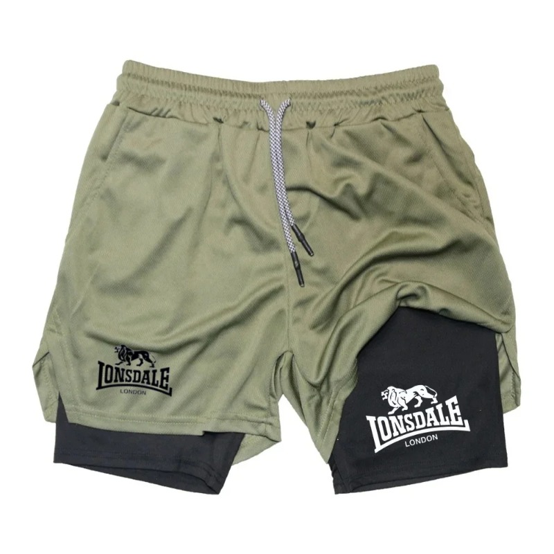 Print 2 in 1 Running Shorts fo - Compression Shorts Athletes บทวิจารณ์และราคา