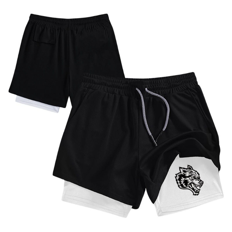 Streetwear Men's Double Layer  - Compression Shorts Athletes บทวิจารณ์และราคา