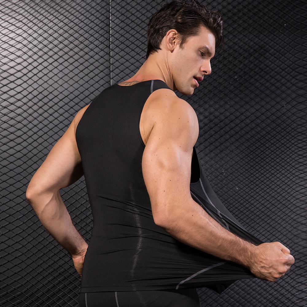 Men Black Sport Skinny Vest Ti - Base Layer Top บทวิจารณ์และราคา
