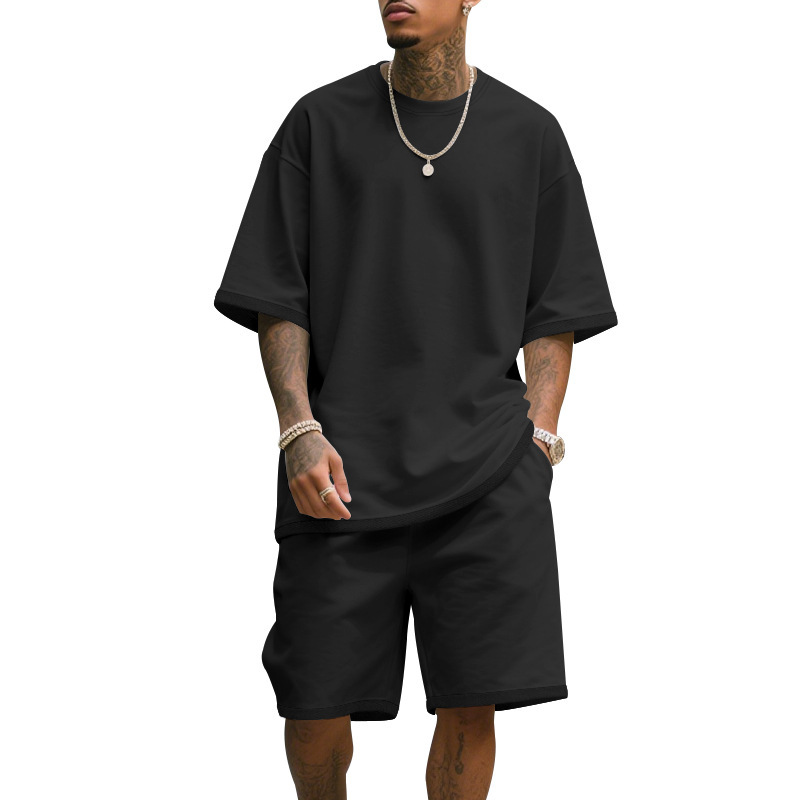 Men's Casual Two Piece Set Sum - T Shirt Tight Fit บทวิจารณ์และราคา