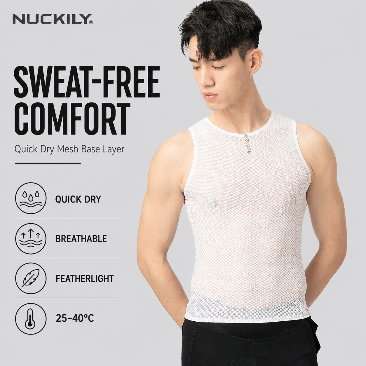 NUCKILY Men Cycling Base Layer - Sleeveless Undershirt บทวิจารณ์และราคา