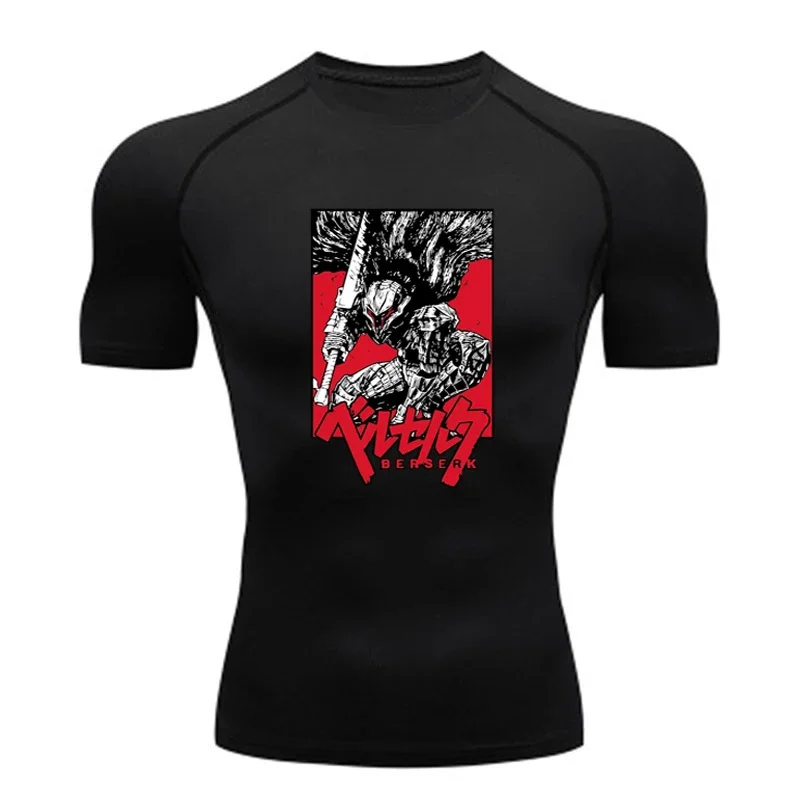 Sportswear for Men Gym Anime B - T Shirt Tight Fit บทวิจารณ์และราคา