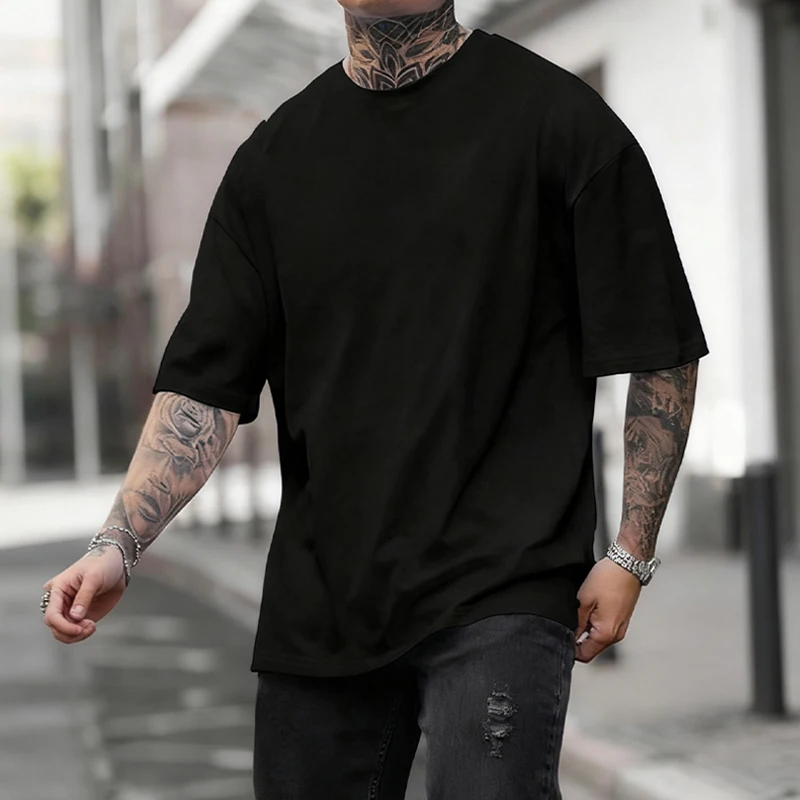 Black 450g Heavyweight Cotton  - Undershirt Crew Neck บทวิจารณ์และราคา