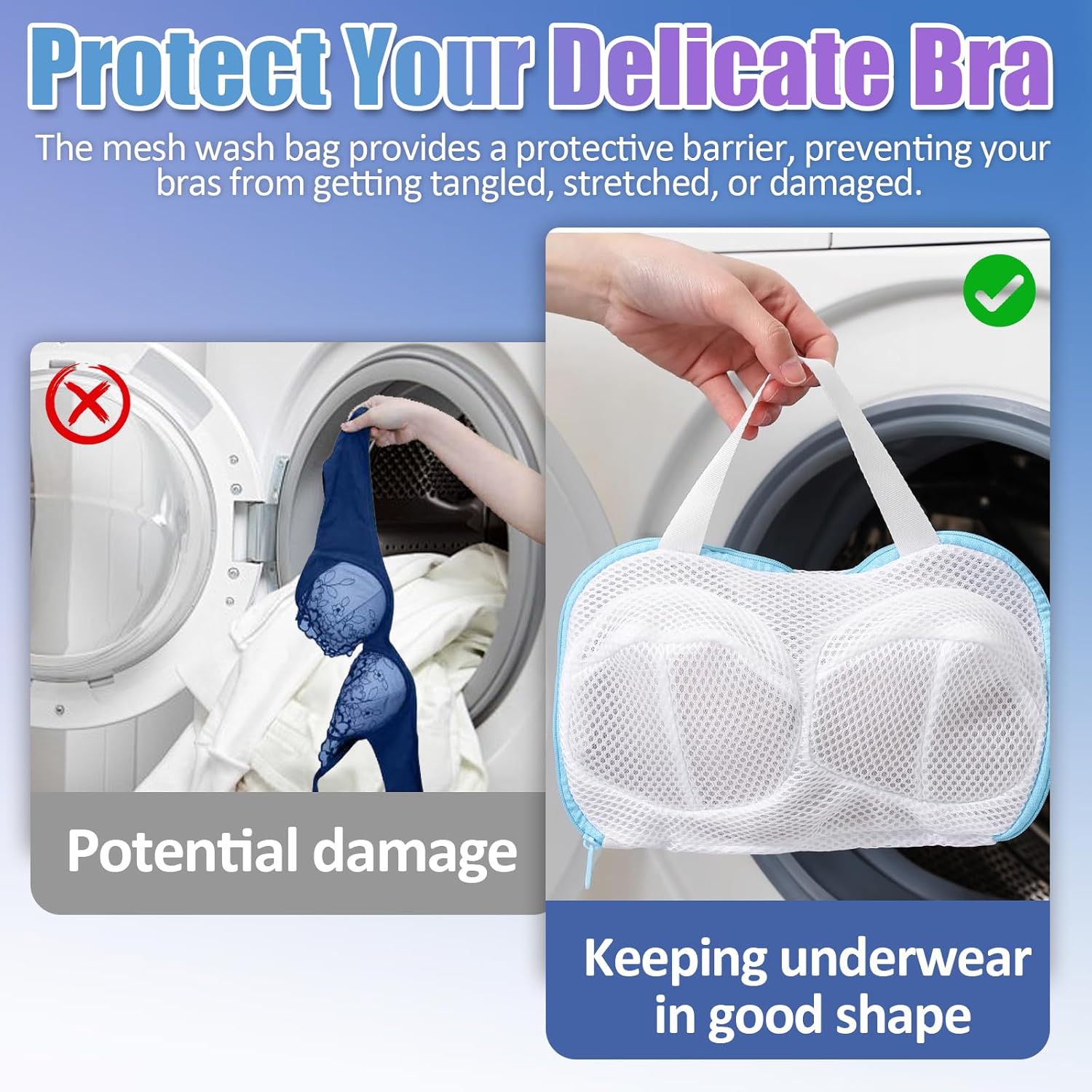 2-Pack Bra Wash Bags- Non-Defo - Multi Pack Underwear บทวิจารณ์และราคา