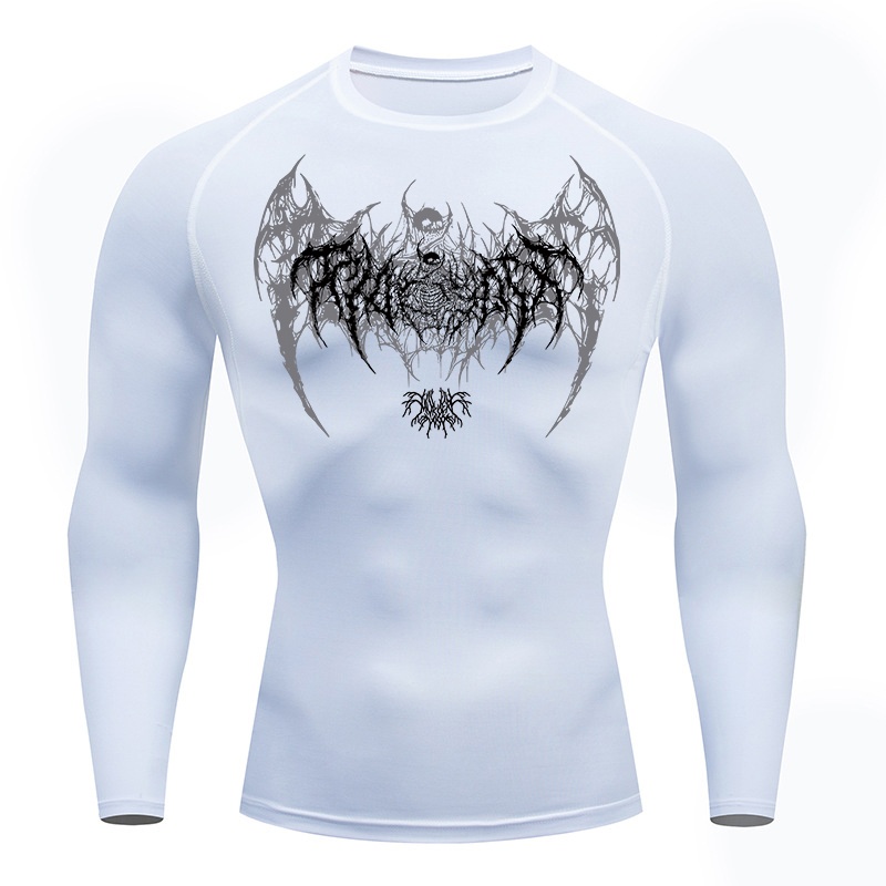 Skull Wings Print Long Sleeve  - Base Layer Top บทวิจารณ์และราคา