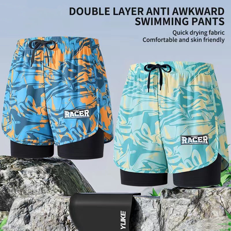 Swimming Trunks Adult Double L - Trunk Breathable Men บทวิจารณ์และราคา
