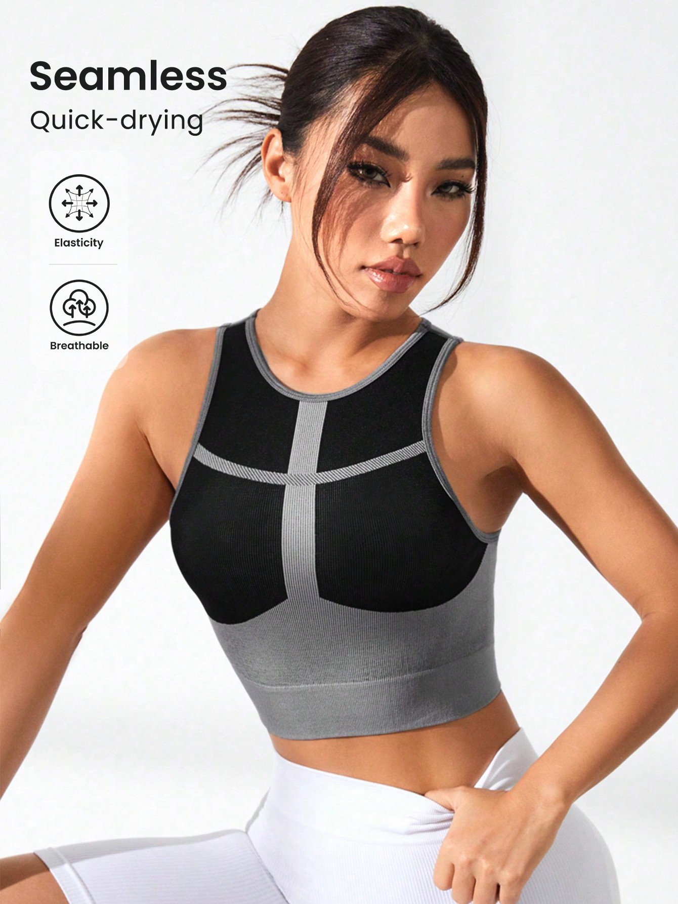 Women Color Block Cross Line R - Tank Top Ribbed บทวิจารณ์และราคา