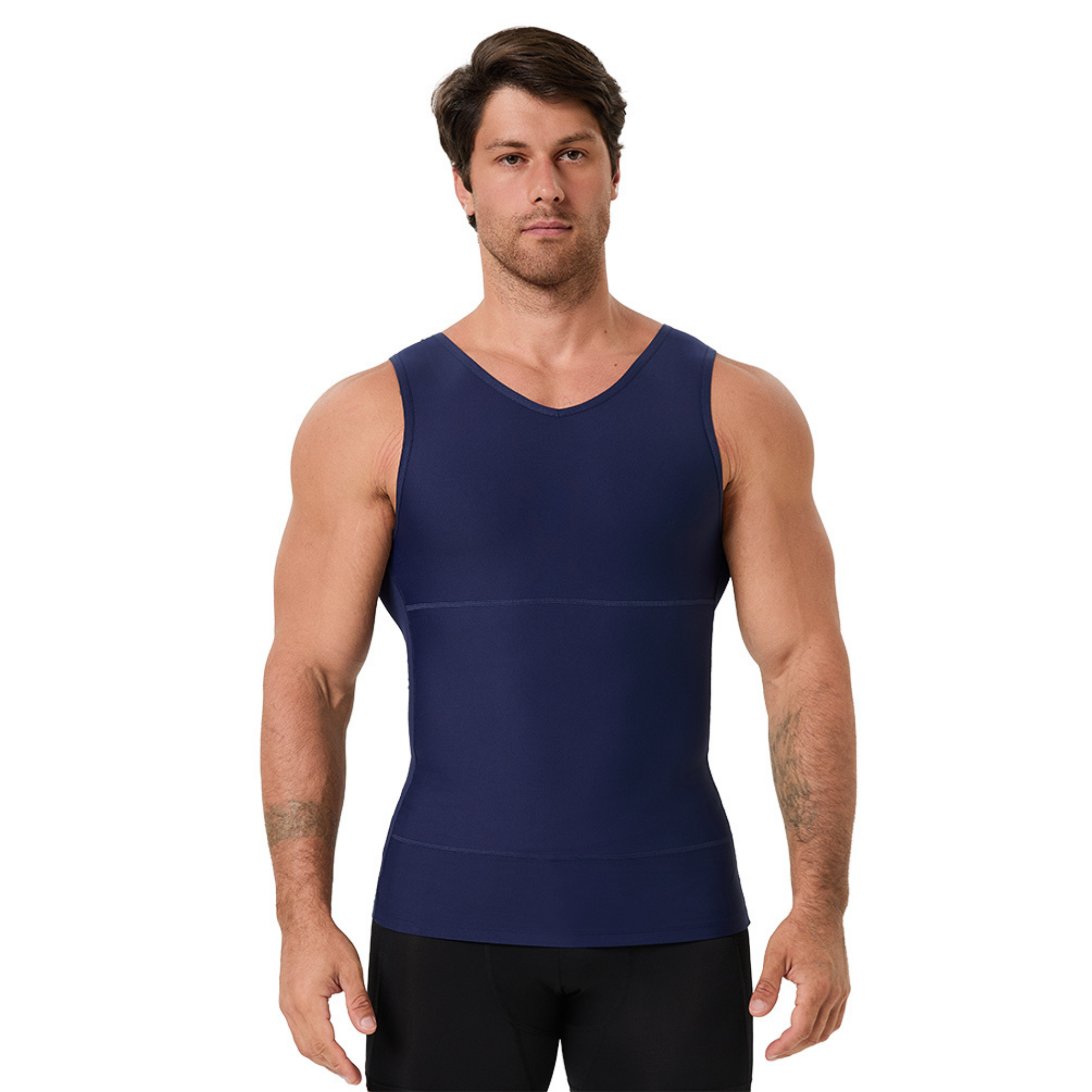 Men's V Neck Compression Shape - Undershirt Crew Neck บทวิจารณ์และราคา