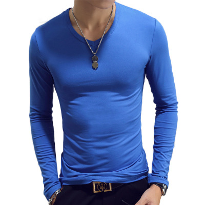 V Neck Mens T Shirts Plain Lon - Undershirt Crew Neck บทวิจารณ์และราคา