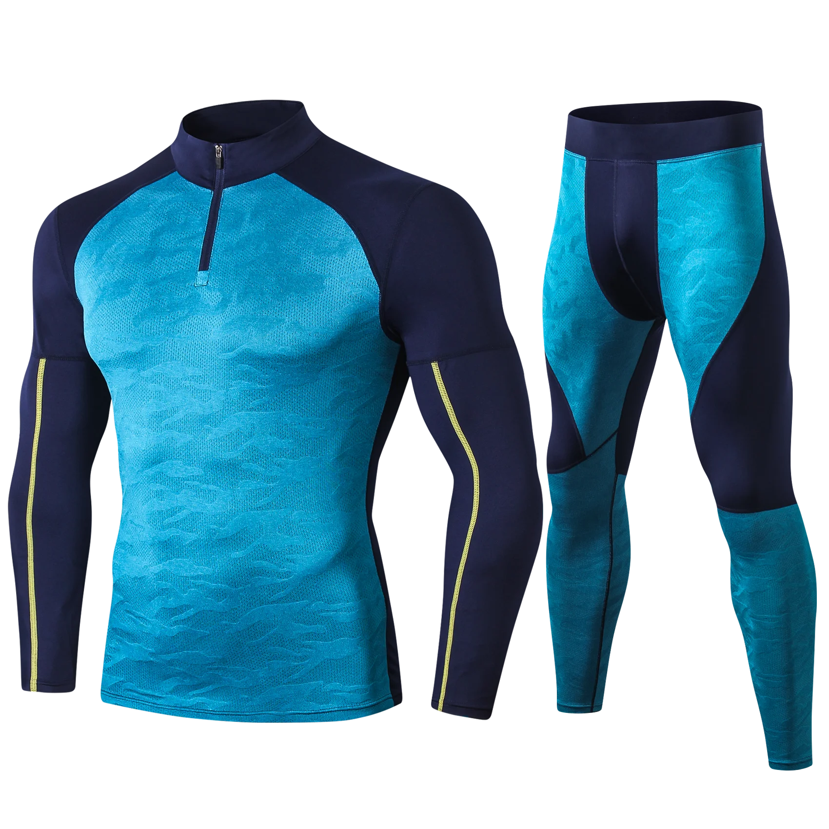 Mens Running Set Compression T - T Shirt Tight Fit บทวิจารณ์และราคา