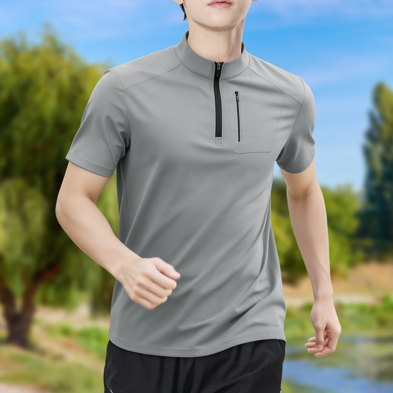 Men's Half-Zip High-Stretch Qu - T Shirt Tight Fit บทวิจารณ์และราคา