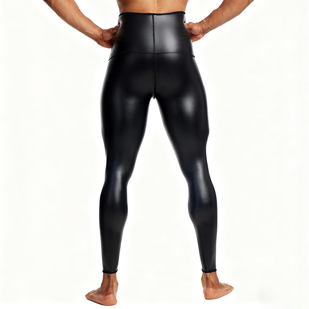 Sexy Men PU Leather Long Pants - Compression Long Pant บทวิจารณ์และราคา