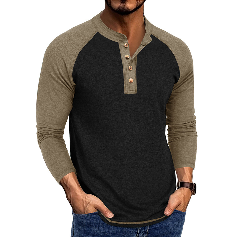 Men's New Long Sleeve Henley S - Base Layer Top บทวิจารณ์และราคา