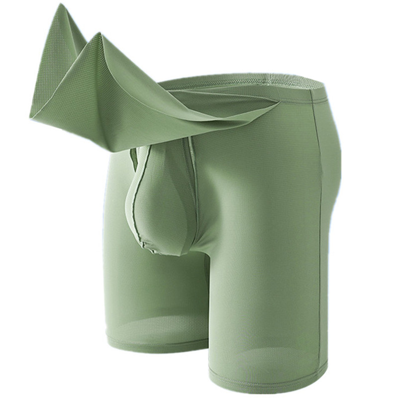 Men Underwear Cueca Solid Ice  - Long Leg Trunk Men บทวิจารณ์และราคา