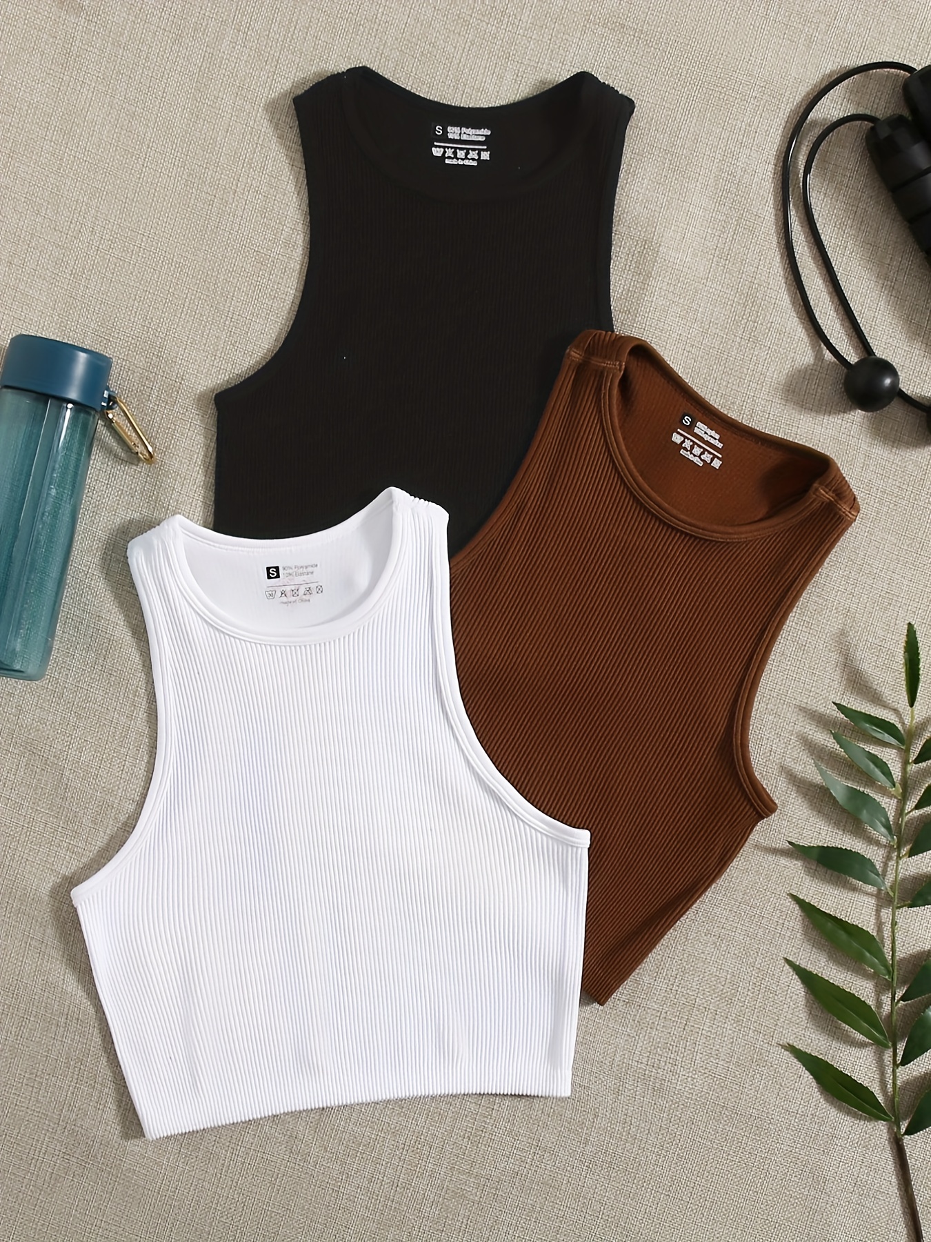 Ribbed Seamless Sports Bra Tan - Tank Top Ribbed บทวิจารณ์และราคา