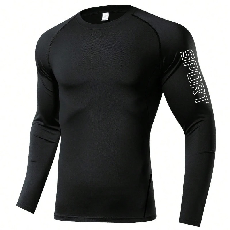 Men Quick-dry T-shirt Long Sle - Base Layer Top บทวิจารณ์และราคา