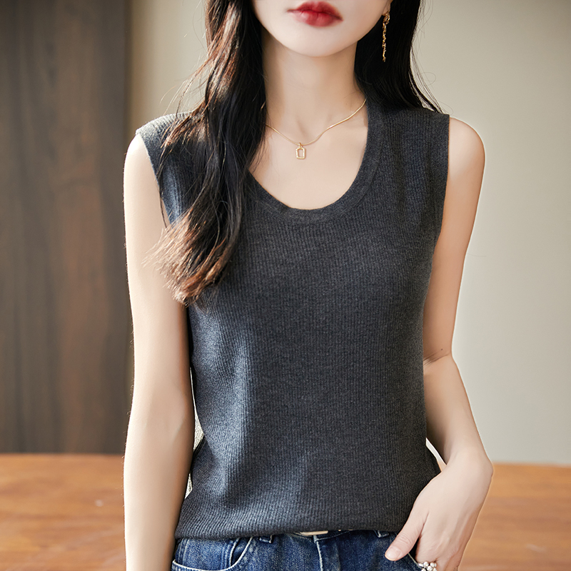 WinvyNee Women Deep Crew Neck  - Tank Top Ribbed บทวิจารณ์และราคา