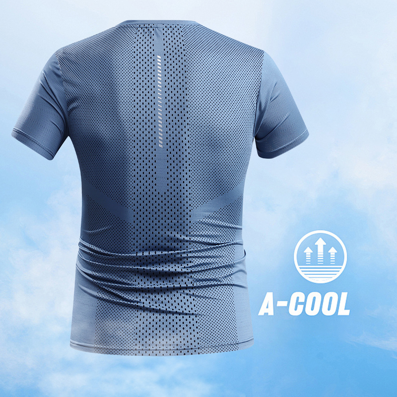 Men Summer Sports T-shirt Quic - T Shirt Tight Fit บทวิจารณ์และราคา