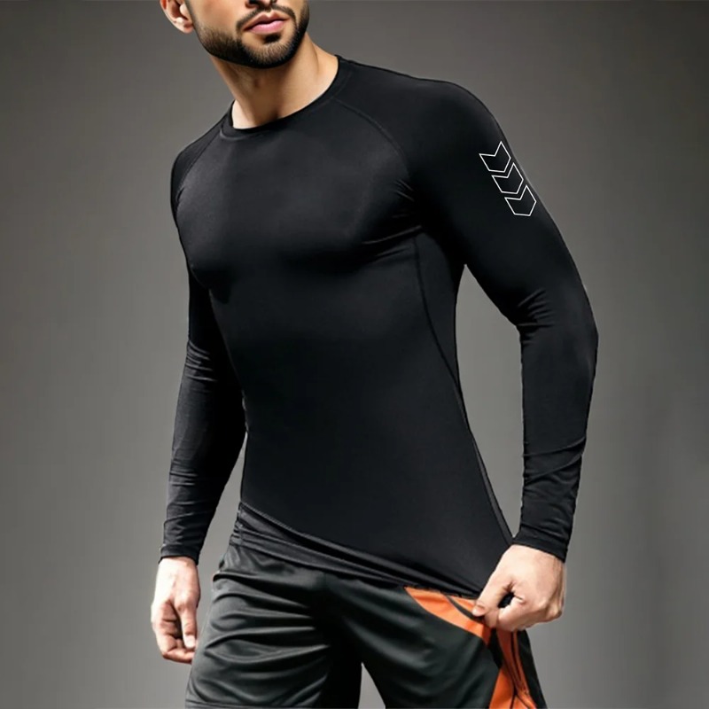 Men Compression Long Sleeve Sh - Base Layer Top บทวิจารณ์และราคา